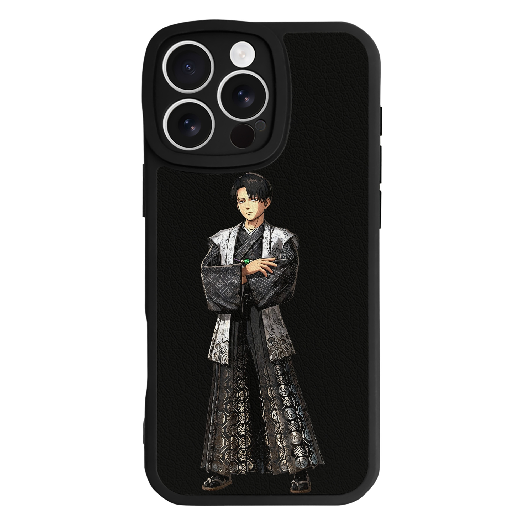 （画像用） 進撃の巨人 リヴァイ·アッカーマン Attack on Titan Levi Ackerman 【iPhone 16シリーズ対応】シリコンスマホケース（レザー調） 材質：シリコン
